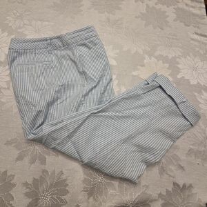 Lands End Mid-rise Searsucker Crop Pants Sz 10